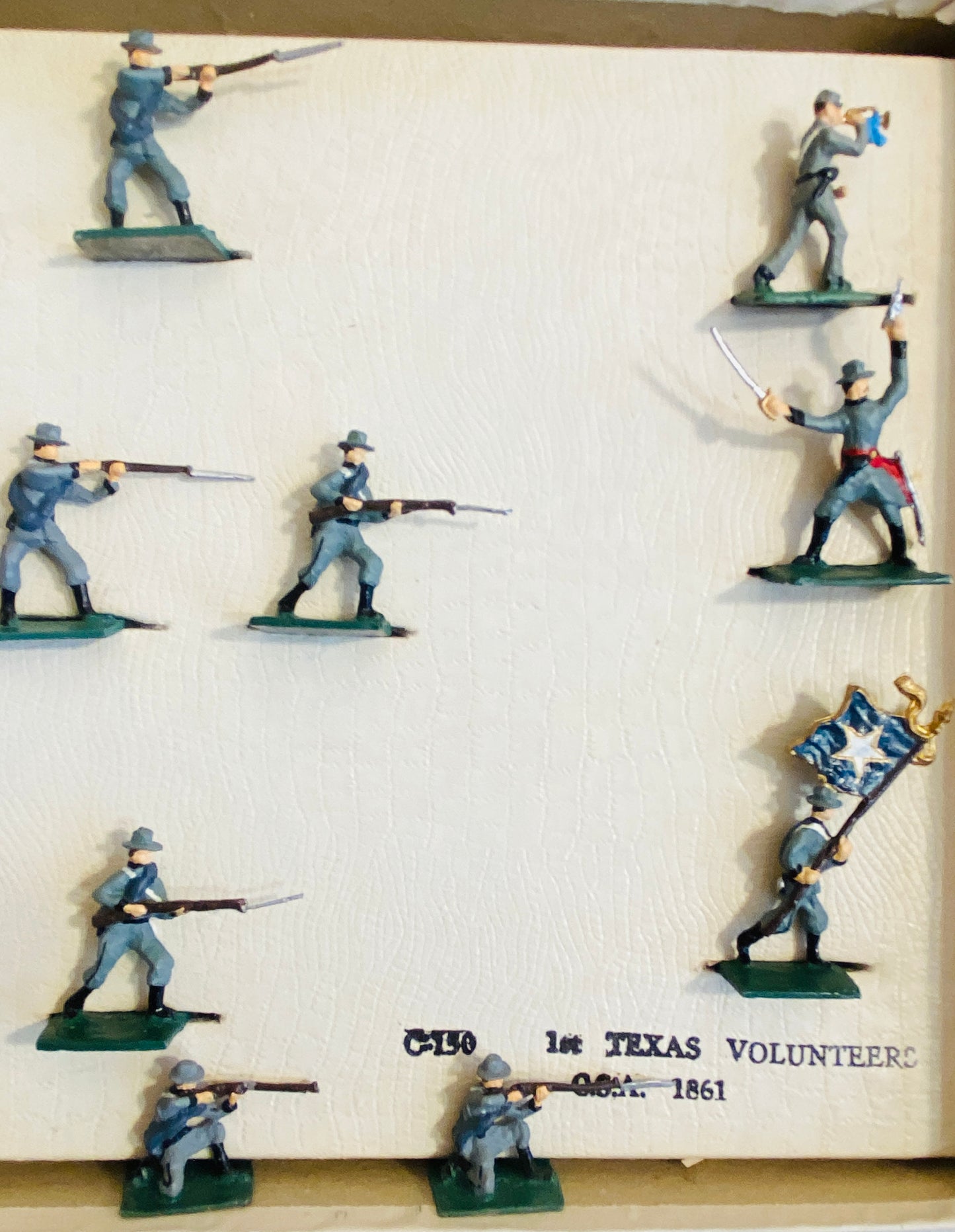 X- 30mm ModelToys USA - SAE Compatible Confederate Texas Infantry Soldiers & Lone Star Flag