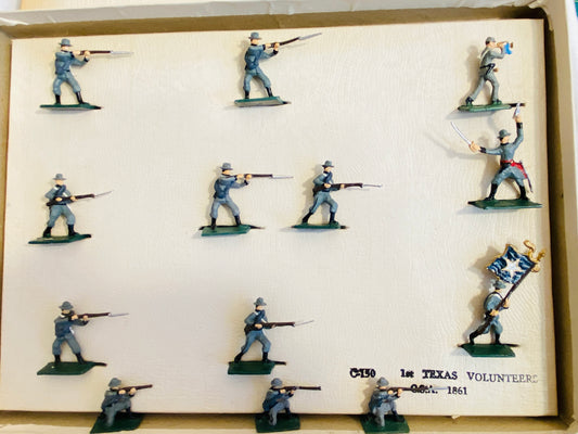 30mm ModelToys USA - SAE Compatible Confederate Texas Infantry Soldiers & Lone Star Flag