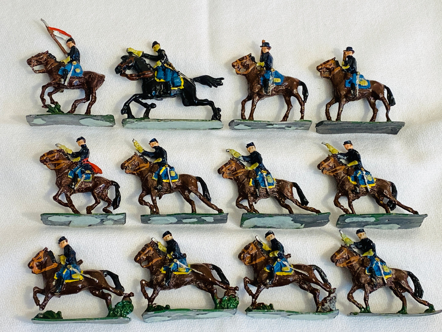 X- 30mm  SAE American Civil War Federal Cavalry Toy Soldiers RESTORATION NEEDED