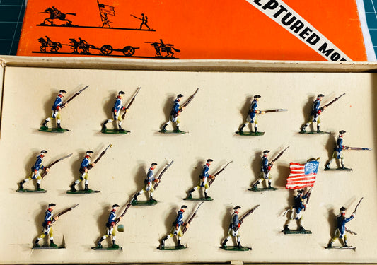 X- SAE 30mm American Revolutionary War Infantry Soldiers Advancing- In Box