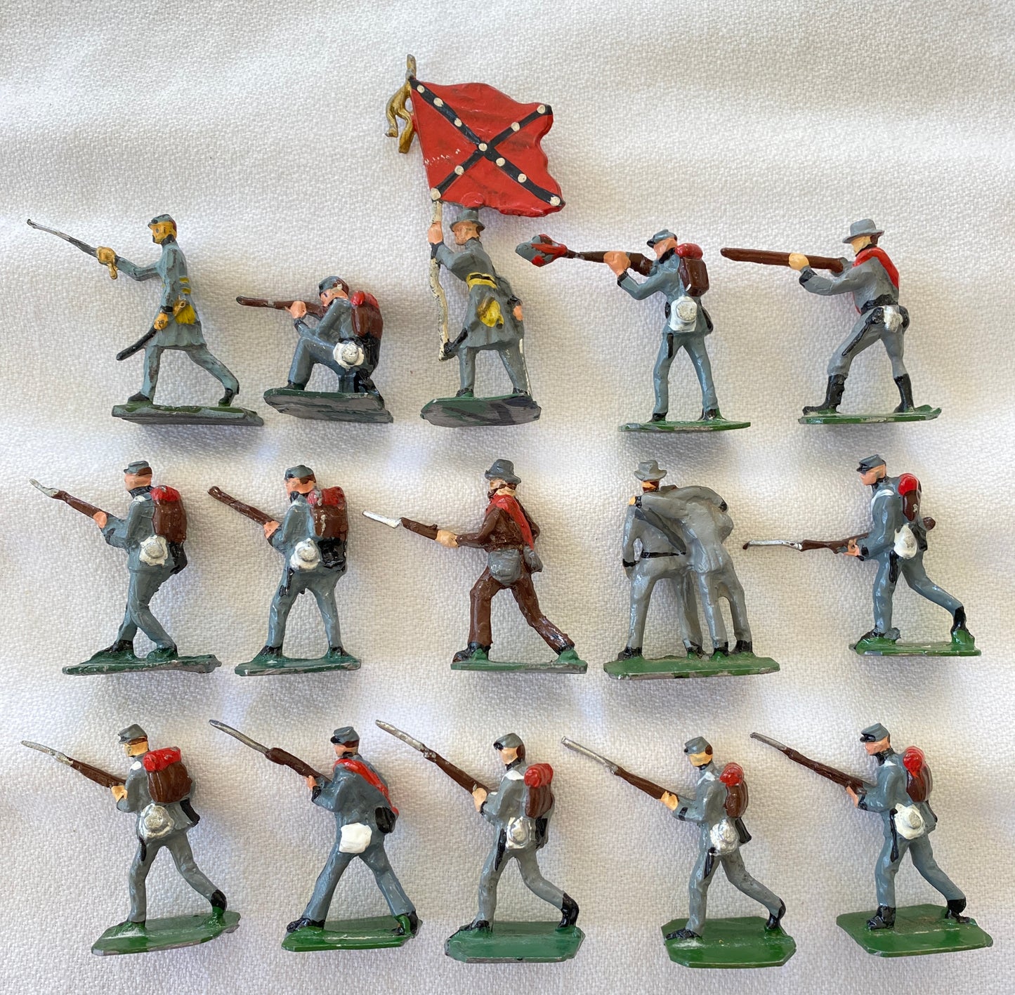 X- SAE 30mm  American Civil War Confederate Infantry Soldiers - Flag