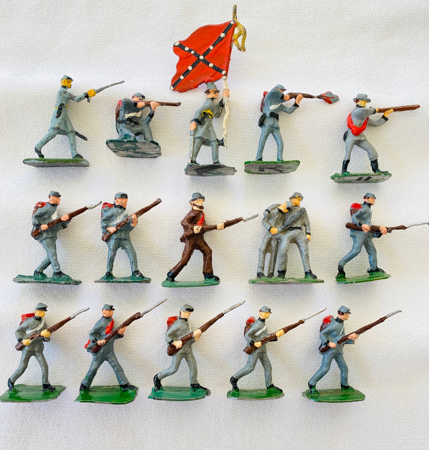 X- SAE 30mm  American Civil War Confederate Infantry Soldiers - Flag